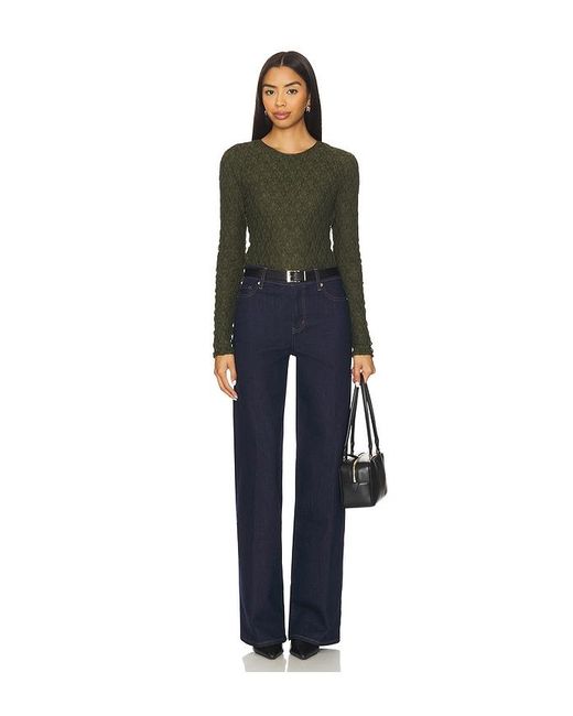 Rag & Bone Green Ellie Lace Long Sleeve Tee
