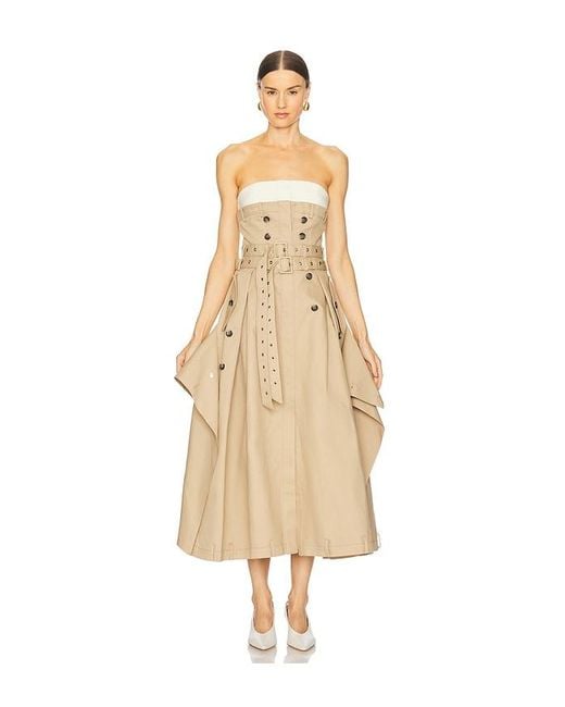 ROKH Natural Trench Bustier Dress