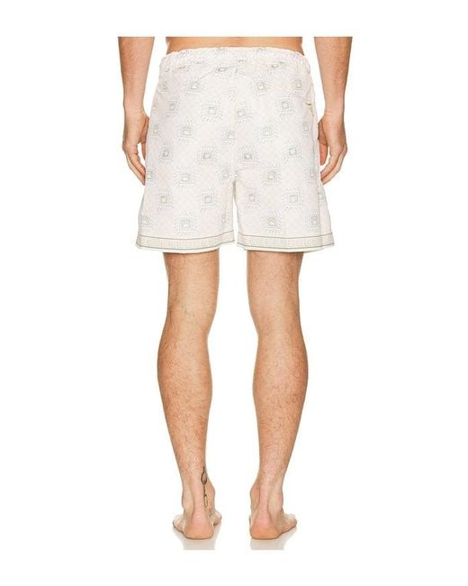 CHE White Telha Print Swim Shorts for men