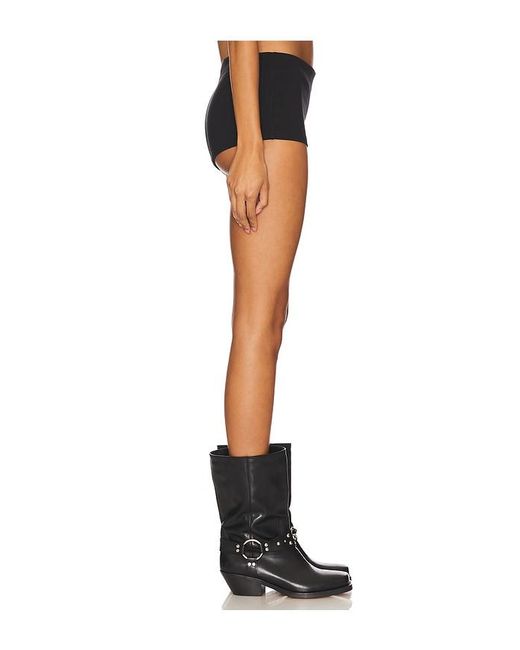 superdown Black Viscose Ponte Micro Shorts