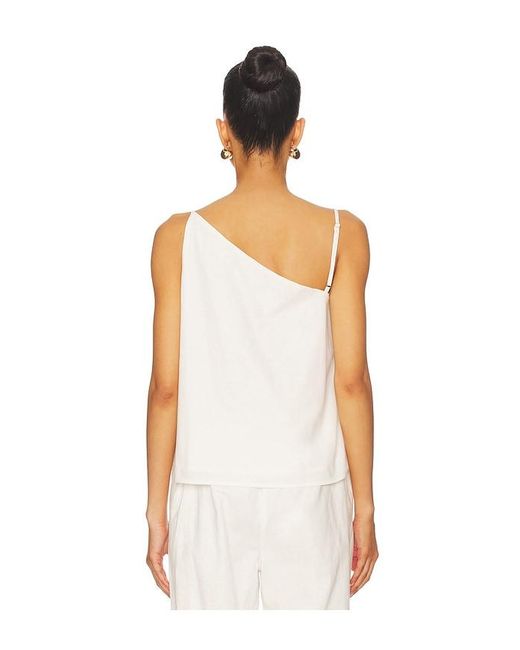 SNDY'S White Ismene One Shoulder Top