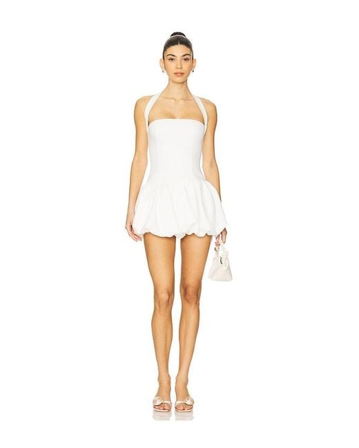 MORE TO COME White Mollie Halter Mini Dress
