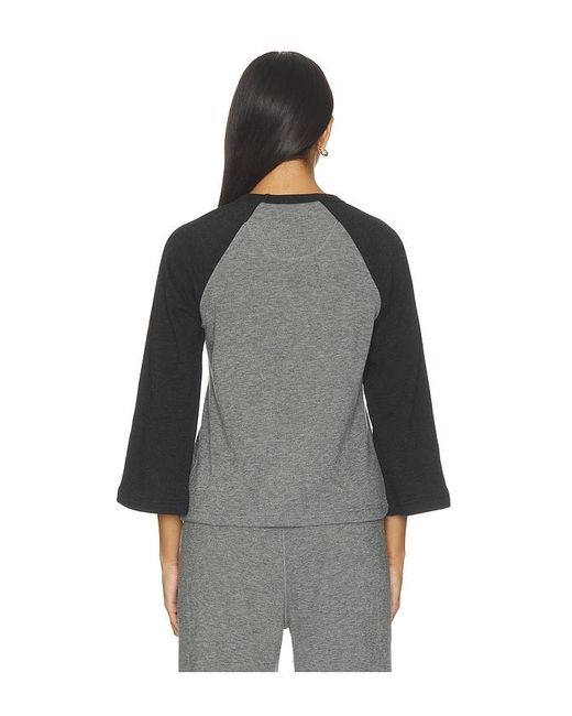 Bobi Gray Color Block 3/4 Sleeve Raglan