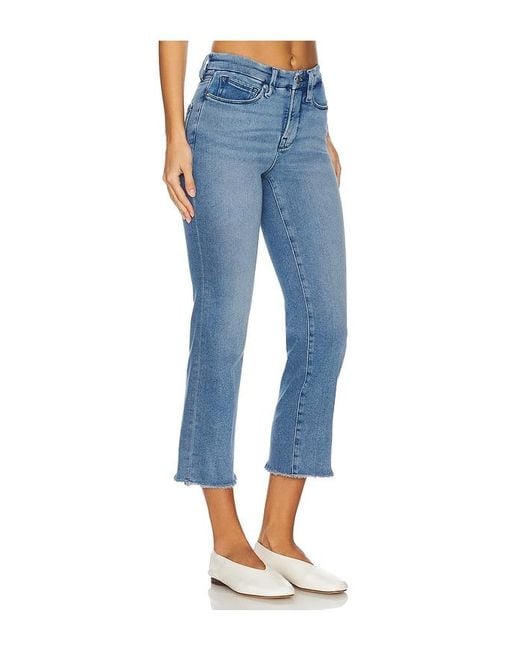 GOOD AMERICAN Blue Good Petite Straight Split Pockets Jeans