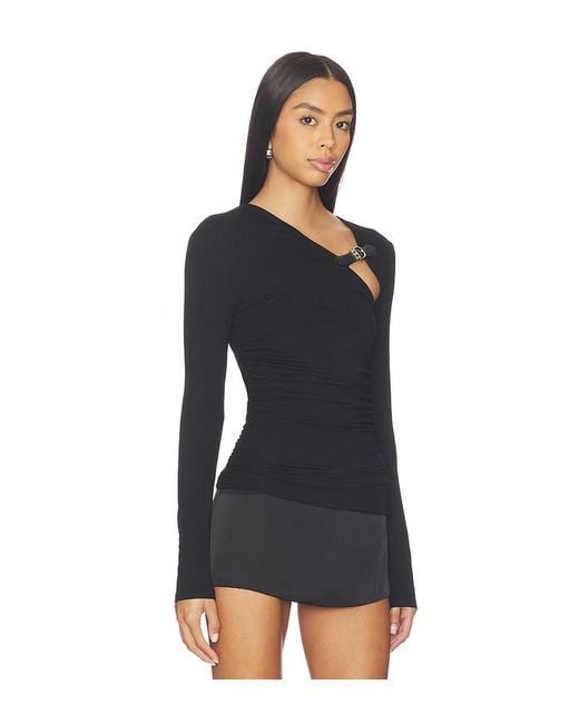 superdown Black Analeah Buckle Top