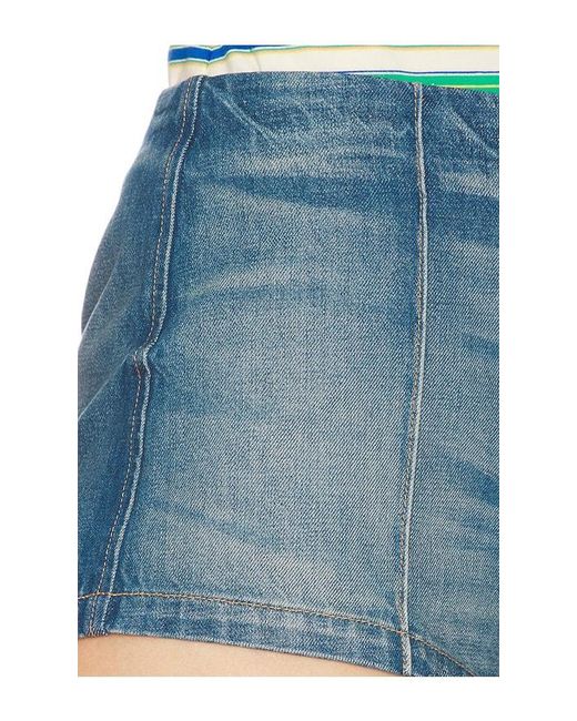 Helsa Blue Denim Micro Short