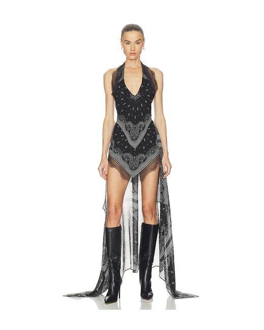 HAELO Black Split Bandana Dress