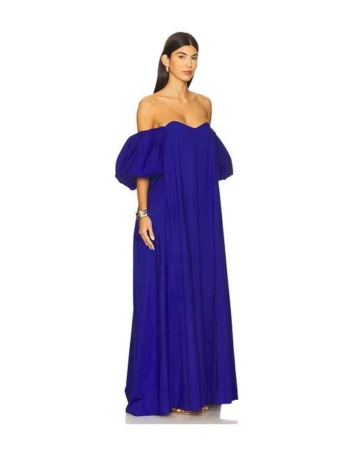 Caroline Constas Blue Palmer Gown