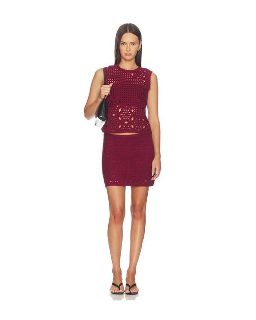 FRAME Red The Postcard Skirt