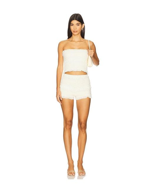 Stone Cold Fox White X Revolve Faye Smocked Short