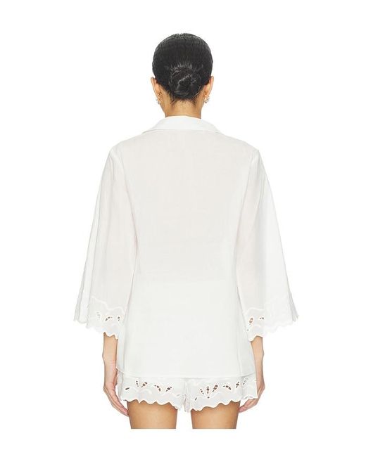Bardot White Aleria Cotton Shirt With Trim