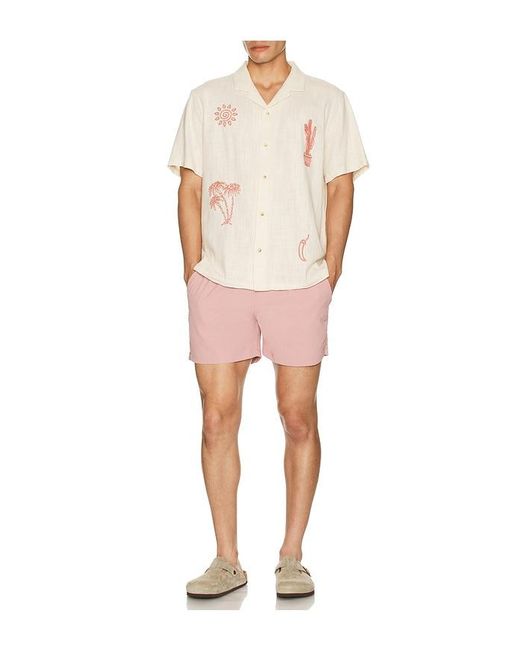 Oas Pink Blush Nylon Swim Shorts for men