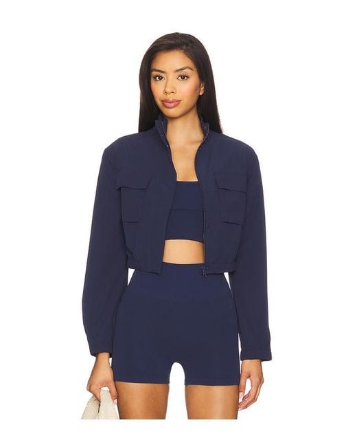 WellBeing + BeingWell Blue Aspyn Cropped Jacket