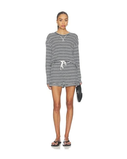 Bobi Multicolor Drop Shoulder Pullover Top