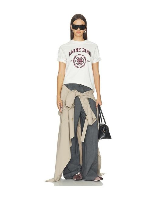 Anine Bing White Jaylin Tee Collegiate