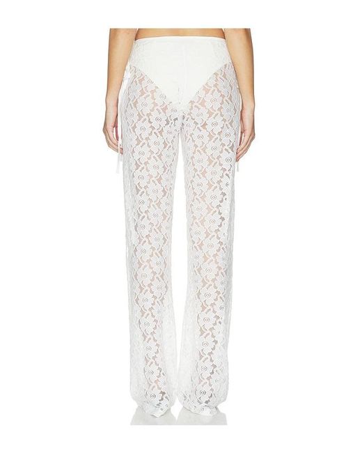 KETTEL ATELIER White Strappy Lace Trousers