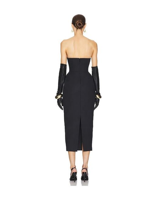 Helsa Black Bow-Accented S-Curve Dress