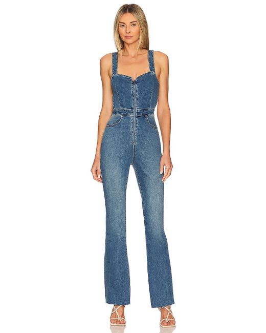 Free People Cotton Crvy 2nd Ave One Piece Jumpsuit In Blue Lyst