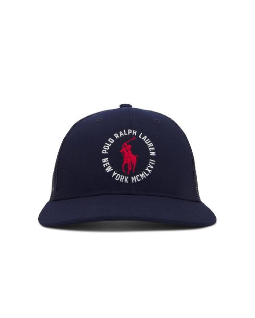 Polo Ralph Lauren Synthetic Trucker Cap in Navy (Blue) for Men Lyst UK