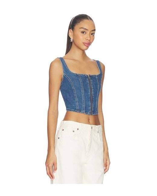 Levi's Blue Seamed Zip Bustier