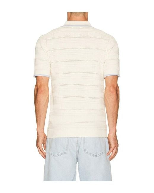 Scotch & Soda White Structured Knitted Regular Fit Polo for men
