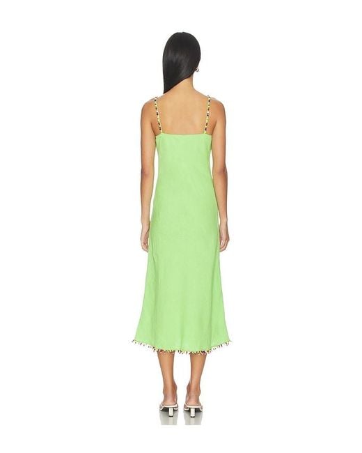 Polo Ralph Lauren Green Linen Scoop Neck Slip Dress