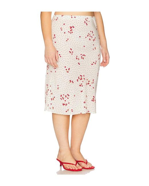 L'academie Red 'Academie Hallie Midi Skirt