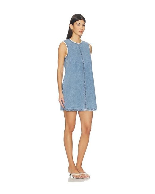 FRAME Blue The Crochet Tide Dress
