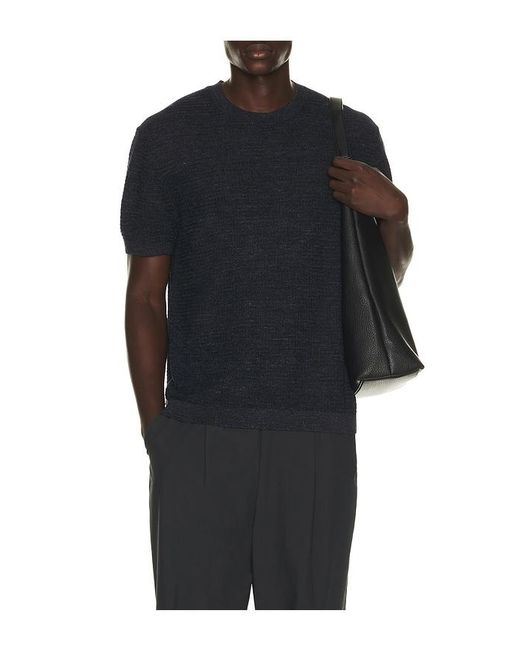 Theory Black Kolben Pacific Linen Tee for men