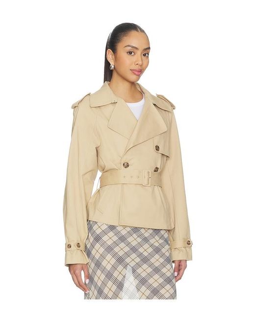 GOOD AMERICAN Natural Cropped Trench Jacket