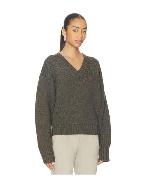 Jersey De Cuello En V Compacto Y Escultural En Color Verde Oliva Talla (También En 34, 36, 38) Rohe de color Multicolor