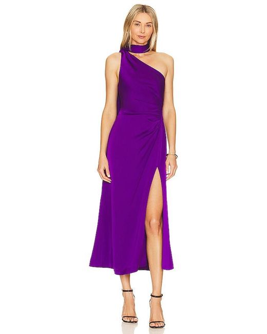 Misha Purple Estra Midi Dress