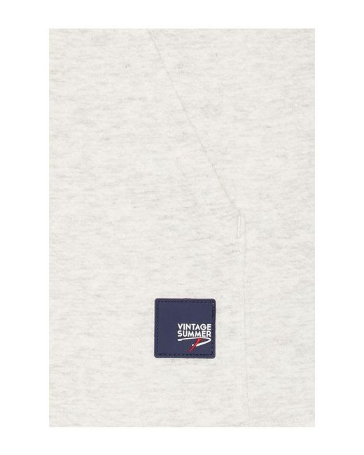 Vintage Summer White Performance Diamond Tech Hoodie for men