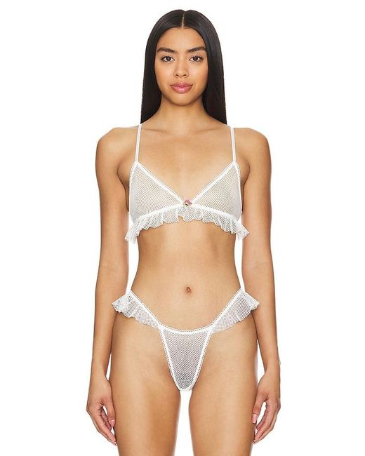 Only Hearts White Nothing But Net Triangle Bralette