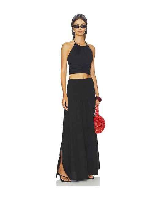 Closed Black Gathered Skirt
