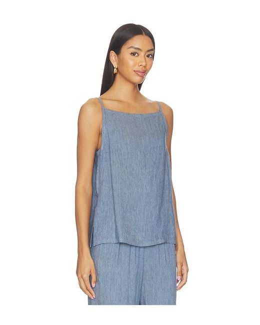 Theory Blue Denim Apron Top