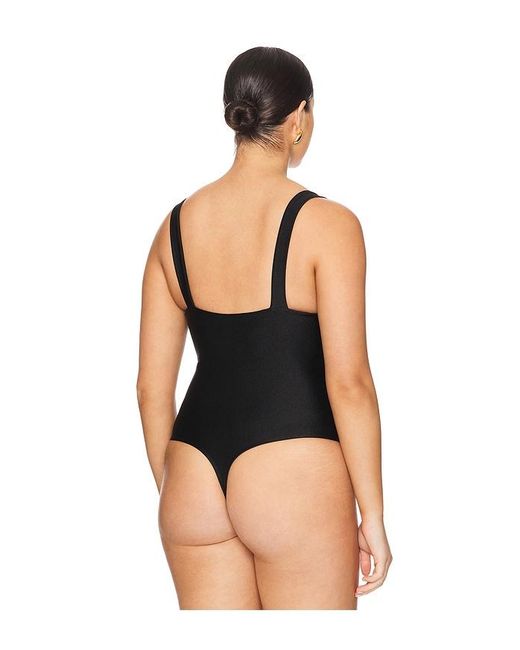 GOOD AMERICAN Black Compression Shine Bodysuit