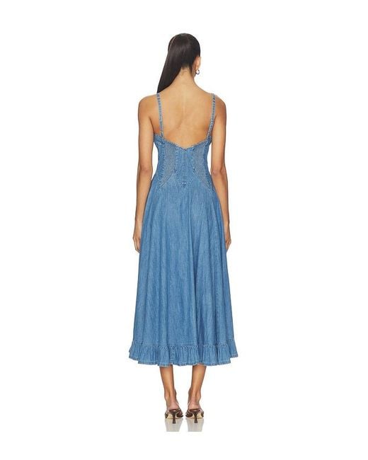 Free People Blue Another Season Midi Dress
