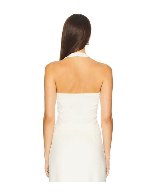 SNDY'S White Katya Halterneck Top