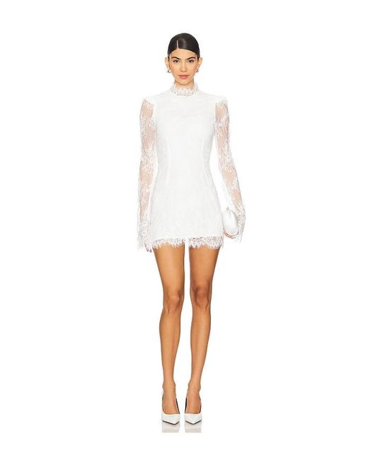 Stone Cold Fox White Nylon Lace Bell Sleeve Mini Dress