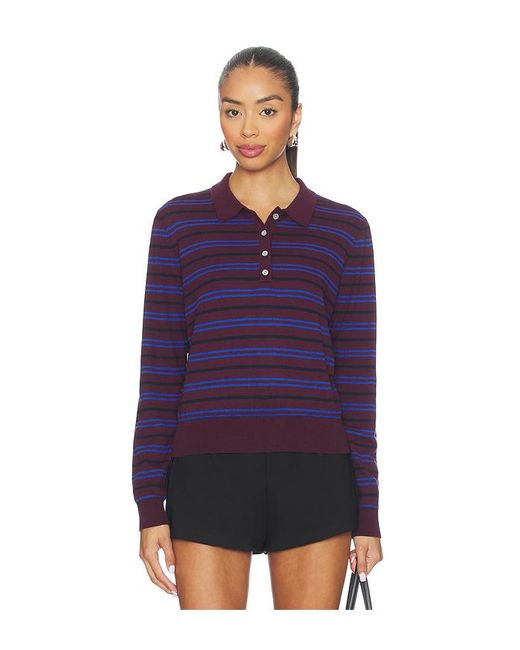 Pistola Purple Greta Long Sleeve Polo Sweater