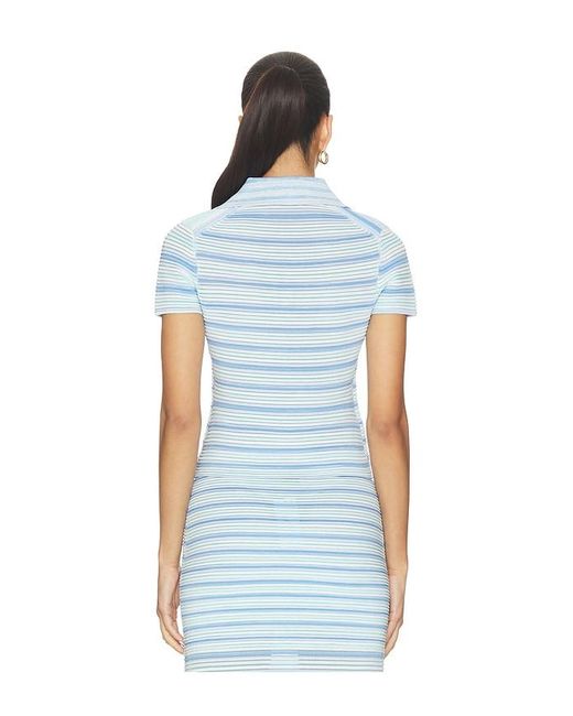 Jonathan Simkhai Blue Paxton Knit Polo