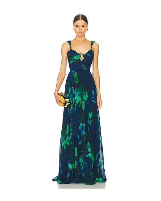 AMUR Blue Zariah Twisted Strap Gown