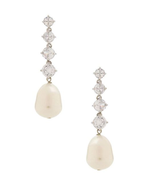 Shashi White Vittoria Pearl Earring