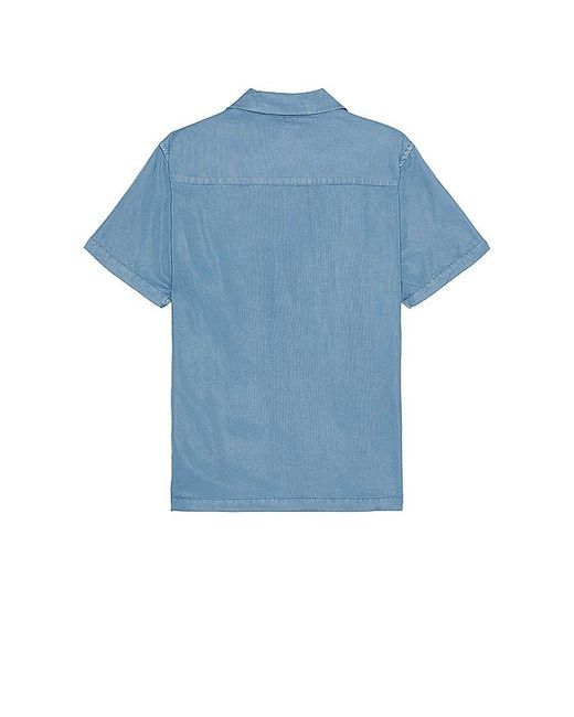Gibson pigment dyed short sleeve shirt Saturdays NYC de hombre de color Blue