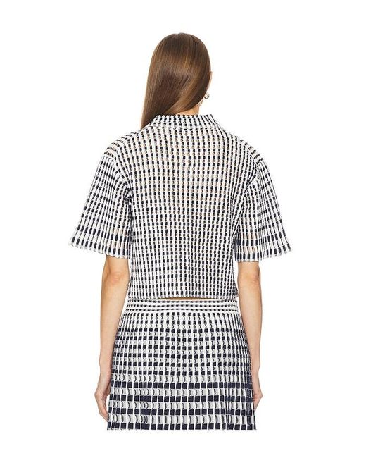 Jonathan Simkhai White Adley Cropped Polo