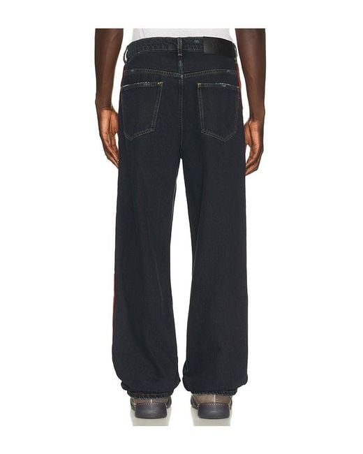 NAHMIAS Black Destroyed Denim Track Pant for men