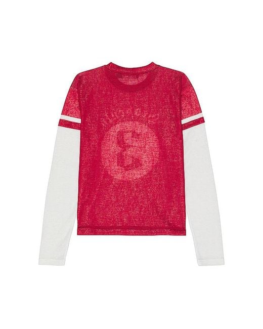 Jaded London Red Double Layer Varsity Top for men