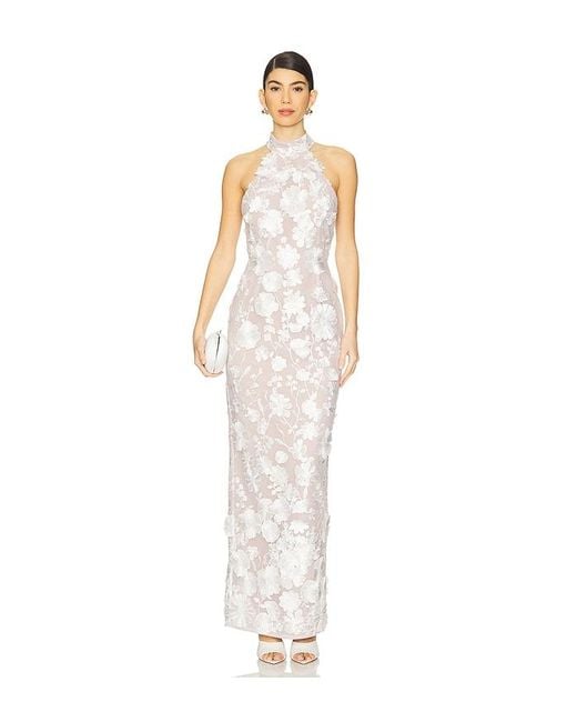 Bronx and Banco White Jasmine Halterneck Maxi Dress