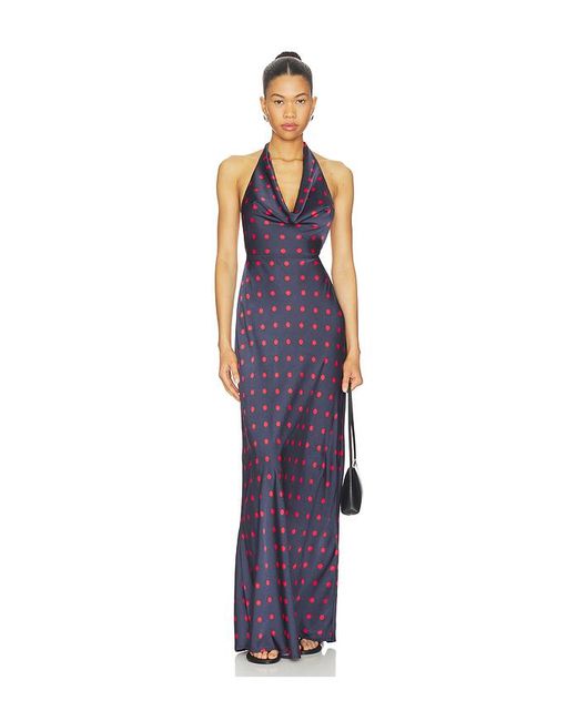 WeWoreWhat Blue Cowl Halter Maxi Dress